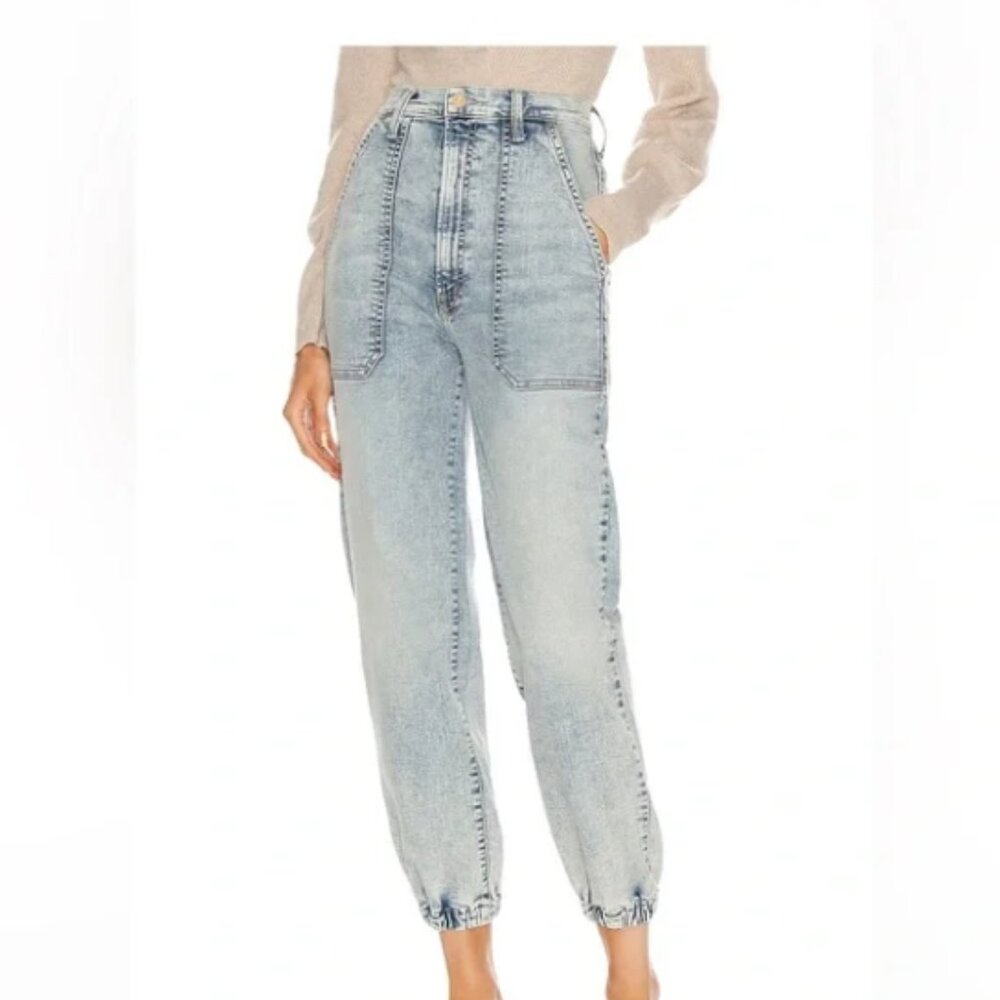 MOTHER Light Wash High-Rise Ankle Cropped Jeans